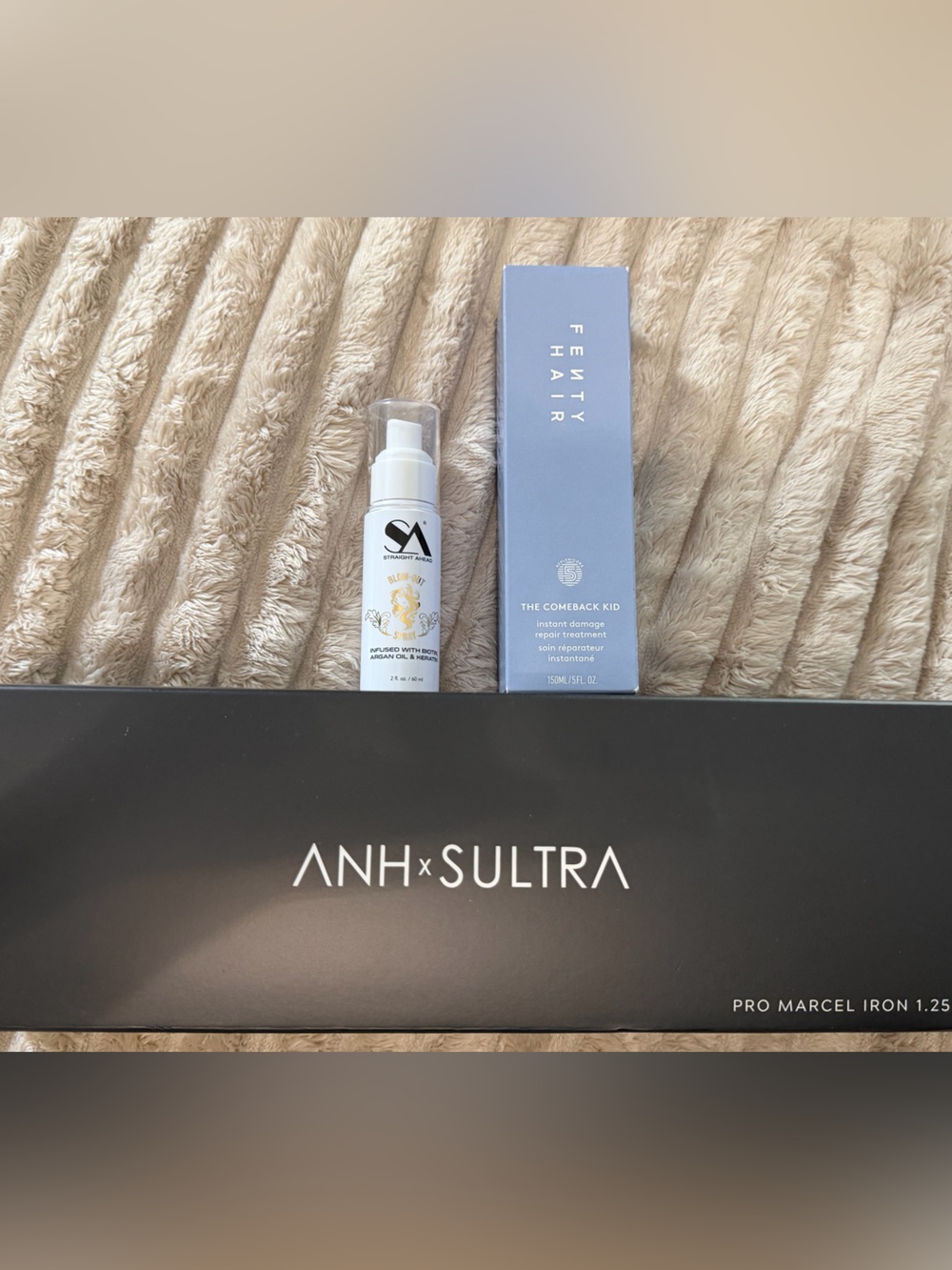 ANH x SULTRA Black Pro Marcel Iron with Blue Fefty Hair Treatment & Serum Bundle